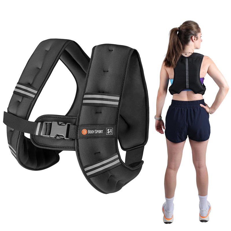 Body Sport Weighted Vest, 5 lb. - Adjustable Fitness Vest for Strength Training, Running, Walking, and Endurance Workouts