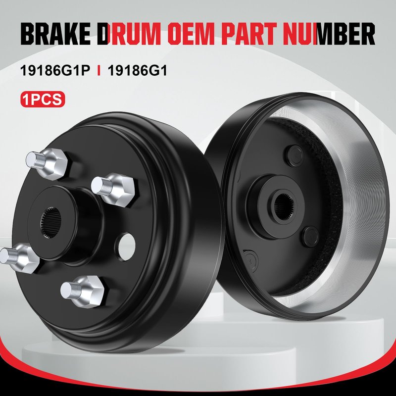 VYYOKMU Golf Cart Brake Drum for EZGO TXT 1982-UP Electric and 2-Cycle 1982-1993 Gas, 1 PCS EZGO Brake Drum Hub Assembly, EZGO Rear Brake Drum Replace OEM# 19186G1P