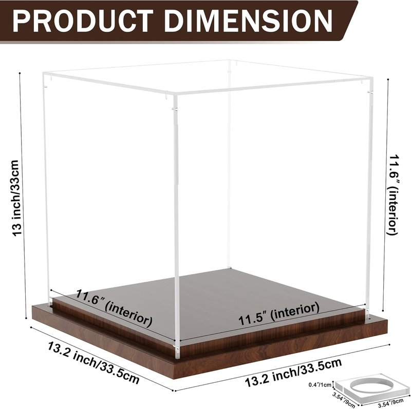 Basketball Display Case - Clear Acrylic Box with Removable Holder for Autographed Balls | Wood Base, Sports Memorabilia
