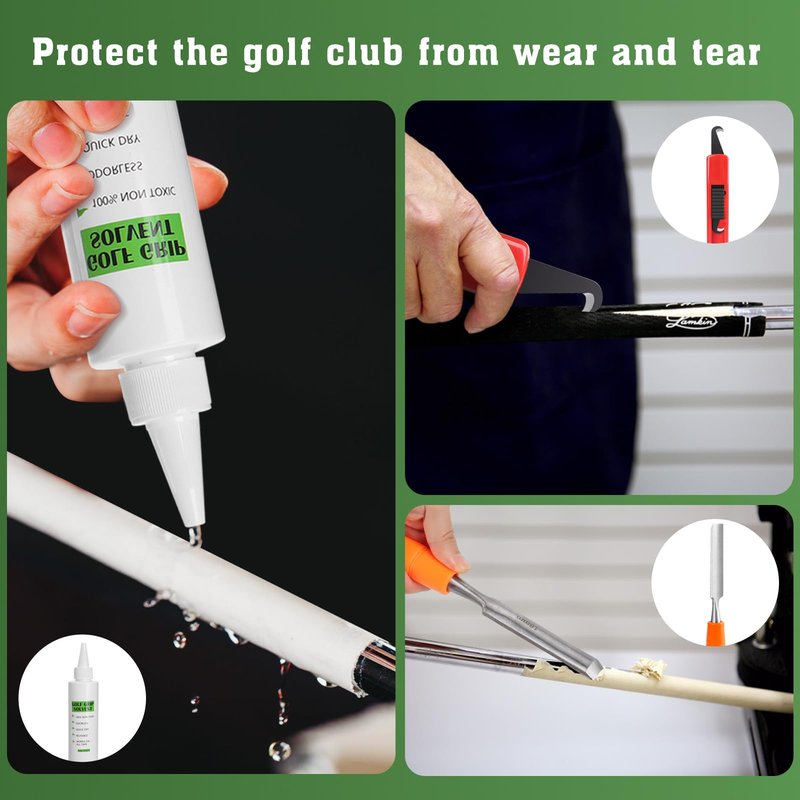 AxPower All-in-One Golf Grip Kit for Regripping Golf Clubs, 360° Swivel Portable Table Vise Rubber Clamp Golf Grip Removal Tool with Golf Grip Replacement Tape and Solvent, Golf Club Regripping Kit