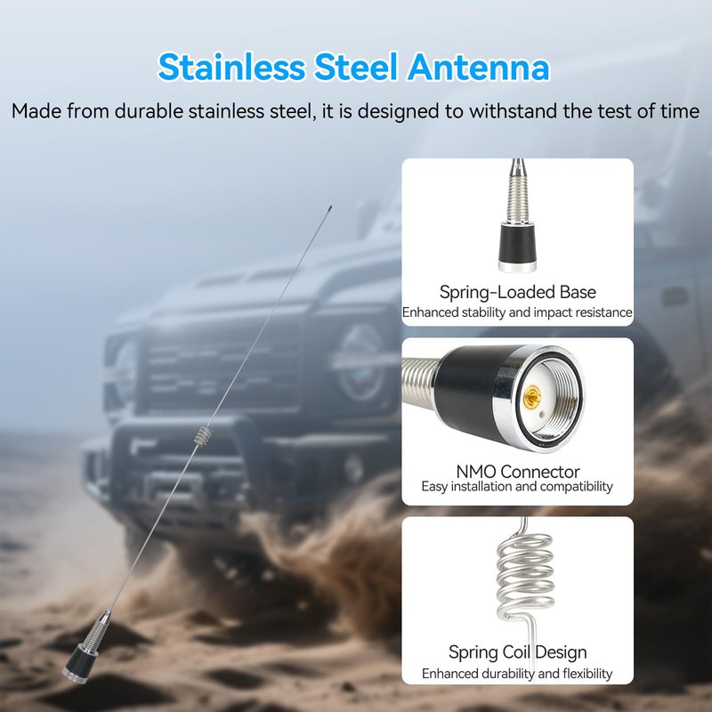 Retevis GMRS Antenna, NMO Antenna, 32-inch 462-467Mhz, Spring Magnetic Base with 16ft RG-58U Coaxial Cable,for Retevis RT97 RA86,Compatible with Midland MXT275 Cobra GMRS Radio(1Pack)