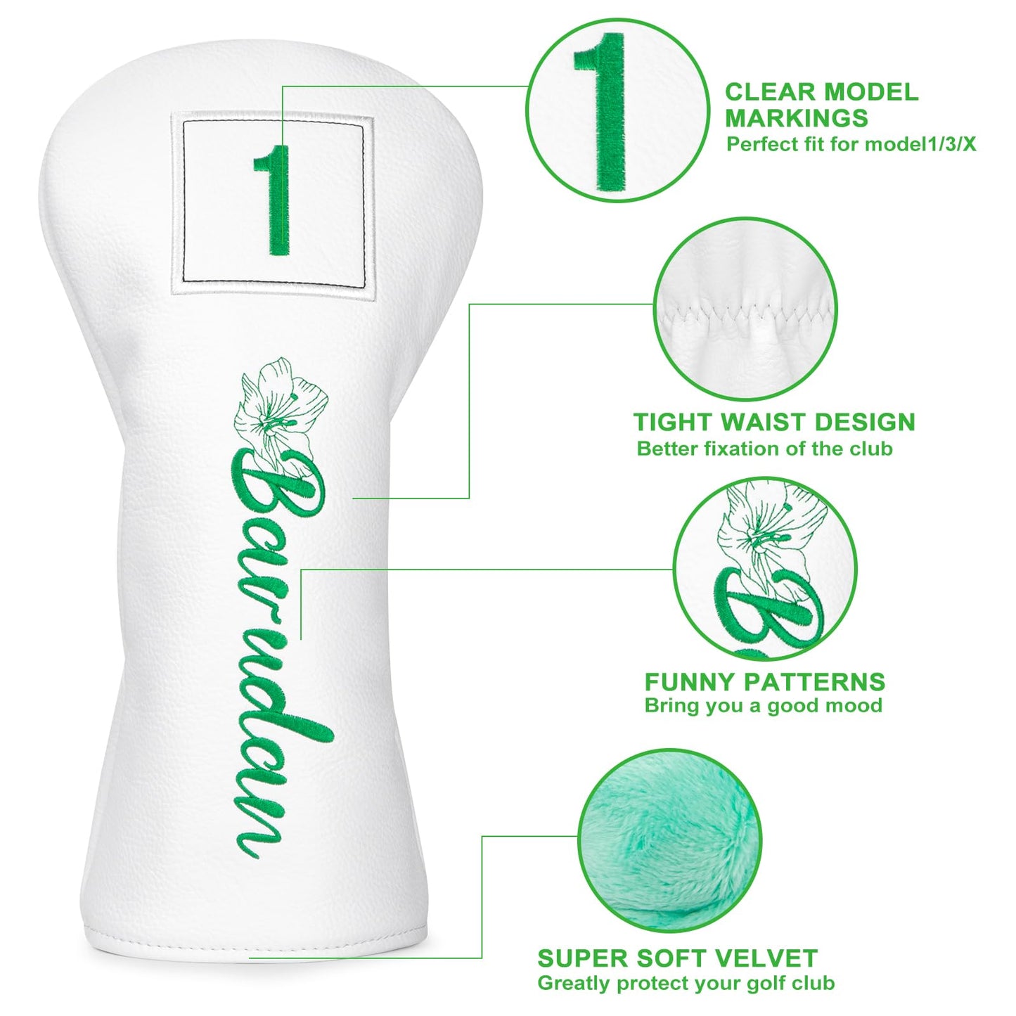 White Golf Putter Cover Blade Putter Headcover with Magnetic Closure fits for Newport Series Putters (for Blade | 1pc)