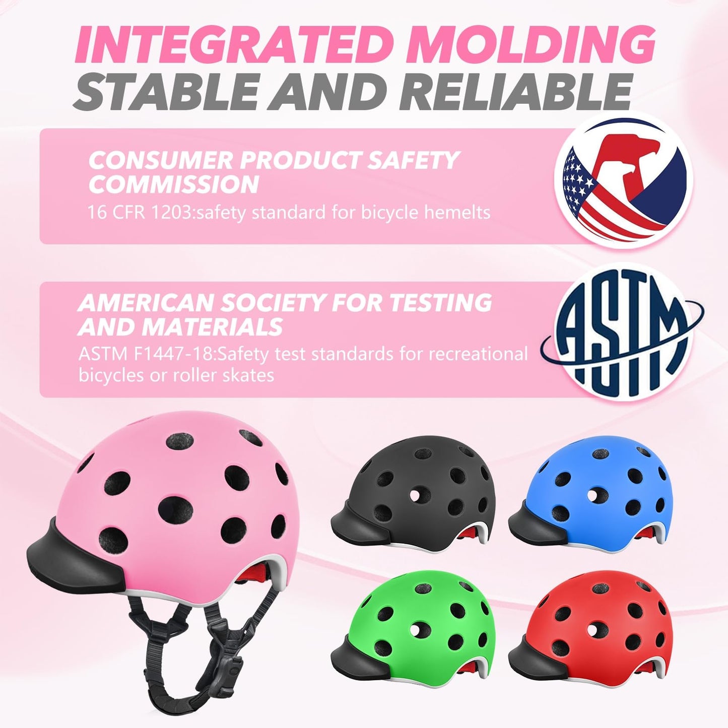 Wemfg Kids Bike Helmet for 5-8-14 Magnetic Buckle Skateboard Helmet for Boys Girls Child Youth Adjustable Lightweight Ventilation and Multi-Sports Scooter Cycling Roller Balance