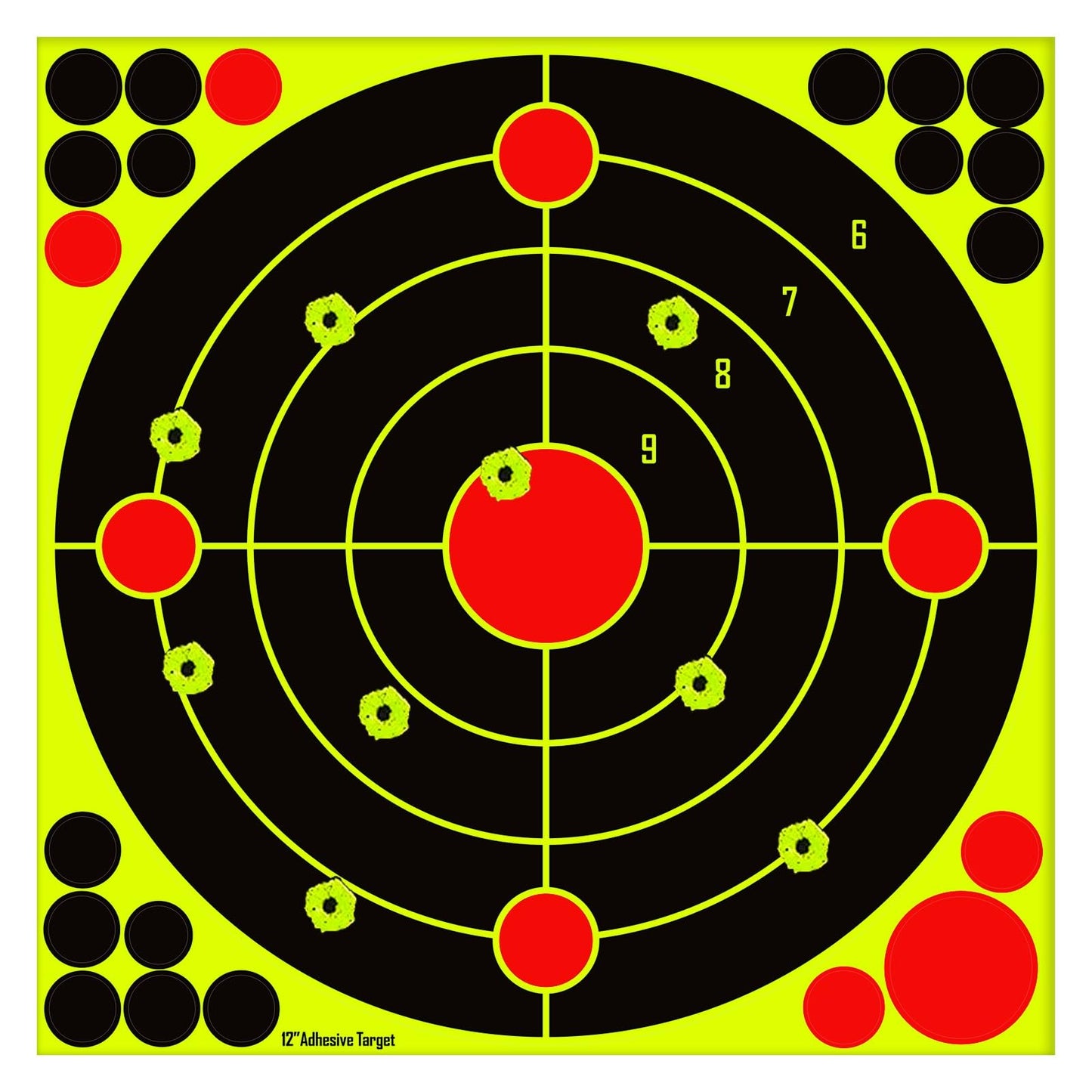 PTPHJEG 12x12 inch Silhouette Splatter Targets - Bright Fluorescent Yellow Easily seen on Impact When Hitting Target for BB Guns, airguns, Rifles, Indoor and Outdoor ranges (50 Pack)