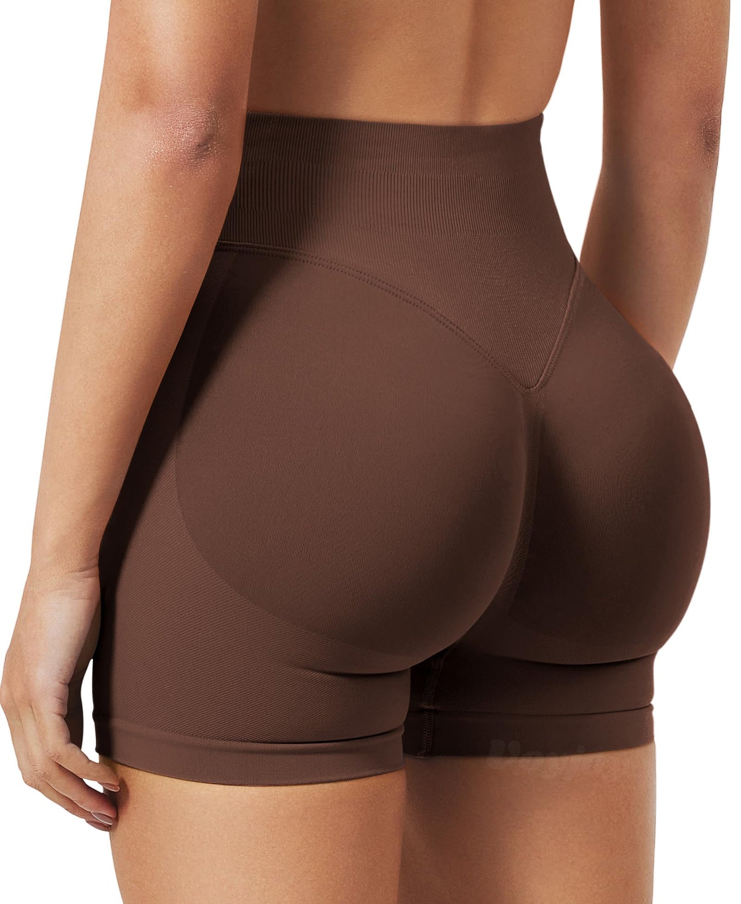 VOYJOY Women Workout Impact Shorts 2.5"/ 3.6"/ 4.5"/ 6" Scrunch Butt Lifting Gym Seamless Booty Biker Shorts Deep Brown