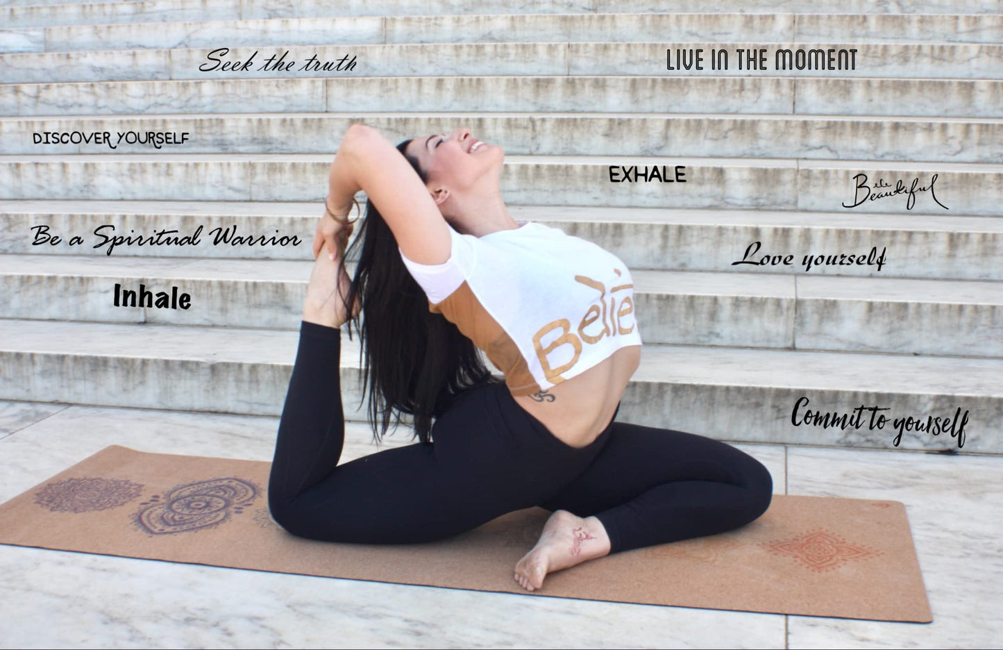 Shakti Warrior Chakra Cork Yoga mat - Artist Designed, Premium eco friendly mats, Non Slip, Non Toxic, Great for Regular & Hot Yoga, Pilates and Work out (72 inch x 24 inch x 3mm Thick)