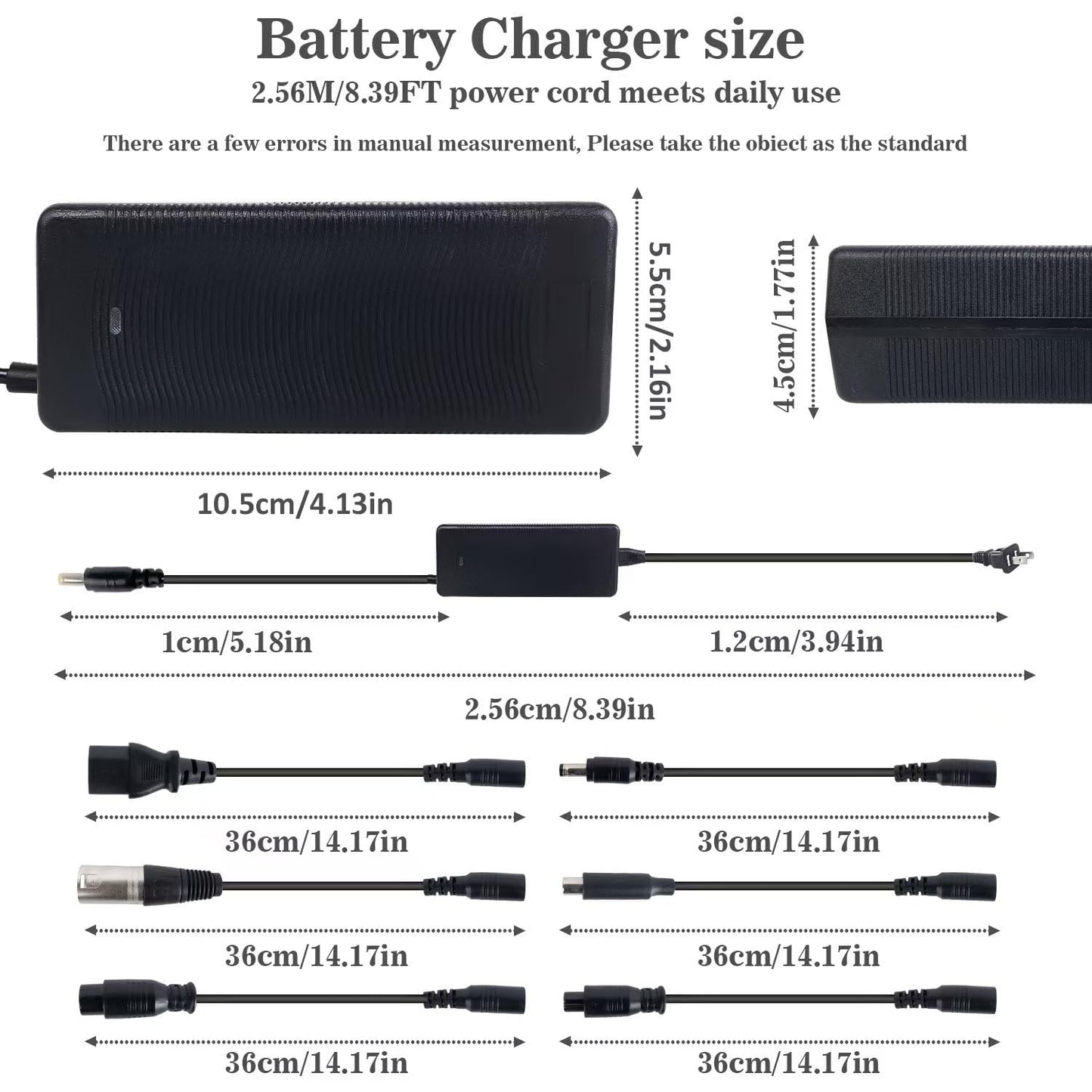 29.4V 2A Fast Charger 7 in 1 Plugs Universal for 24V 25.2V 25.6V 25.9V Lithium Battery, 7S Lithium Battery Replacement Charger for Gotrax,Jetson,Razor,Ninebot,etc