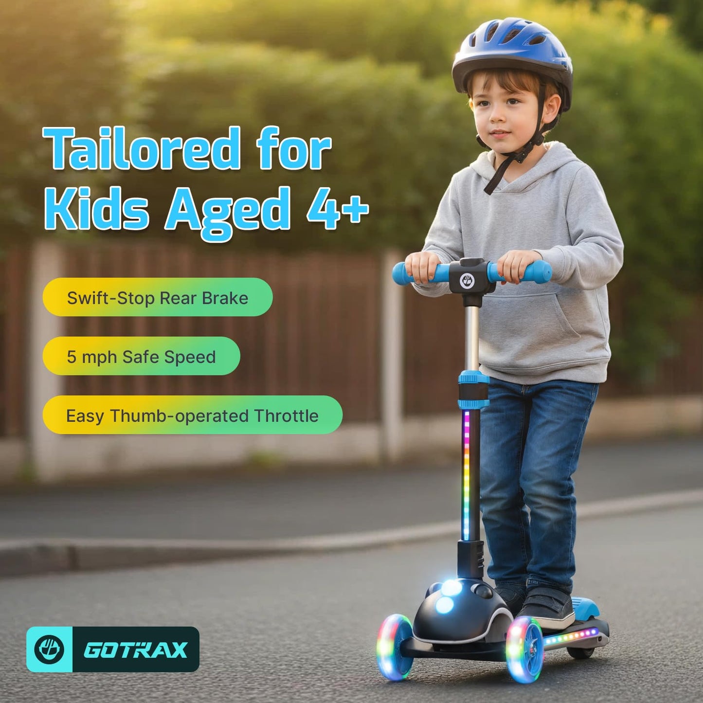 Gotrax SK1 Foldable Electric Scooter, 3 Wheels for Kids Ages 4+, Gifts