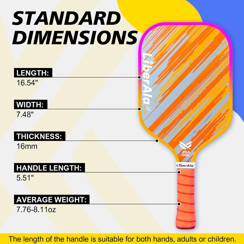 LiberAla Pickleball Paddles, USAPA Approved Carbon Fiber Pickle Ball Paddle, PP Honeycomb Core, Lightweight & Comfort Grip for Beginners, Pros, Men, Women, Adults, Kids