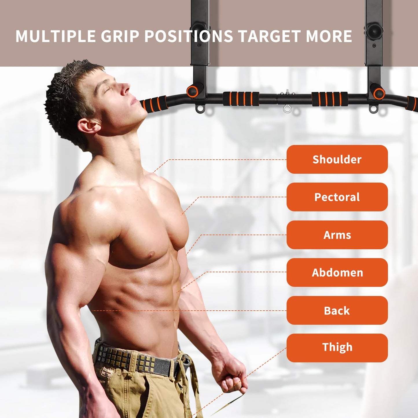Pull Up Bar Wall Mounted: Adjustable Wall Joist Mount Pull Up Bar & Chin Up Bar for Home Gym Workout Strength Training Equipment