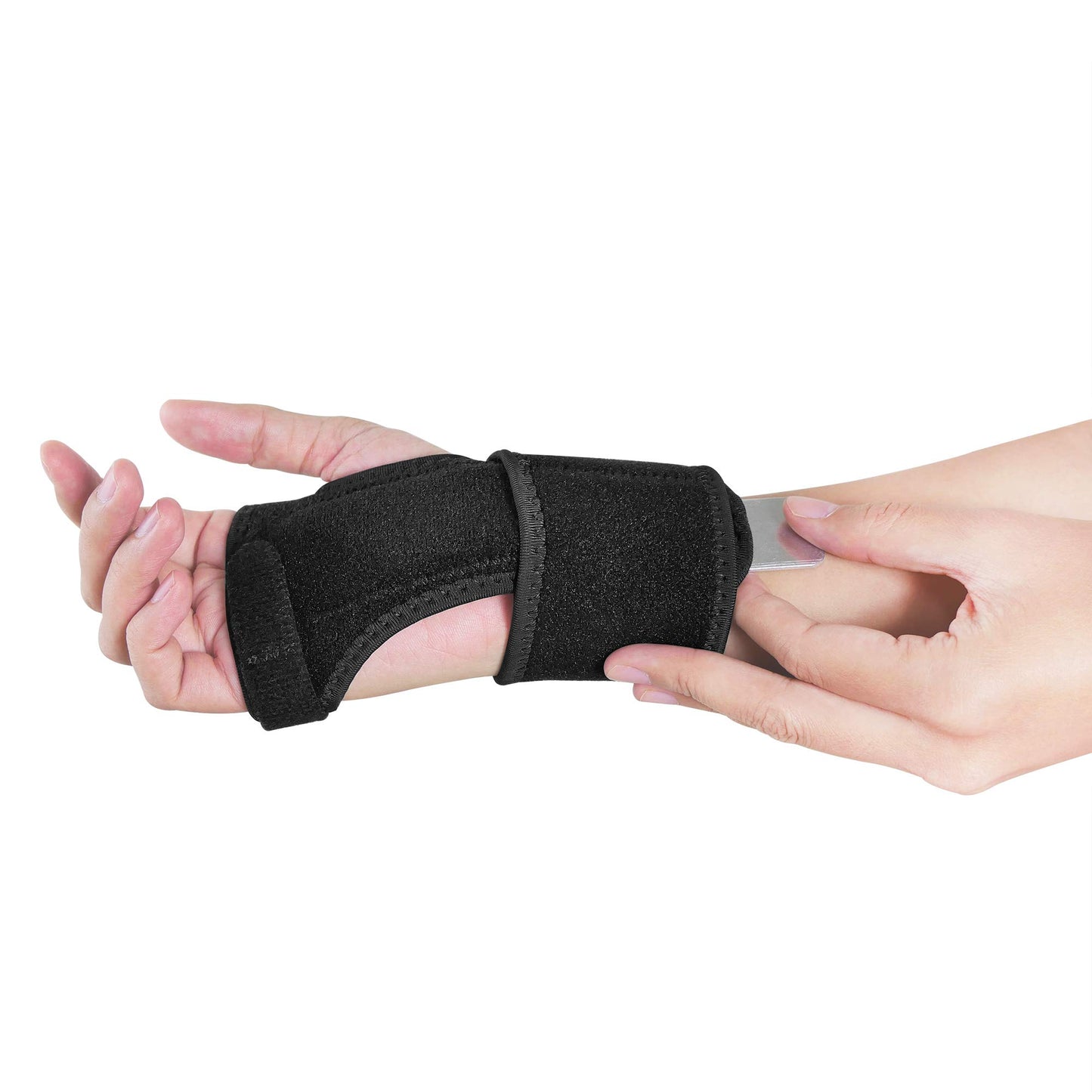 Bracoo Wrist Splint, Breathable Hand Stabilizer Brace for Carpel Tunnel Syndrome, Tendonitis, and Acute Sprains, Supports All Wrist Sizes, Black, WP30, 1 Count