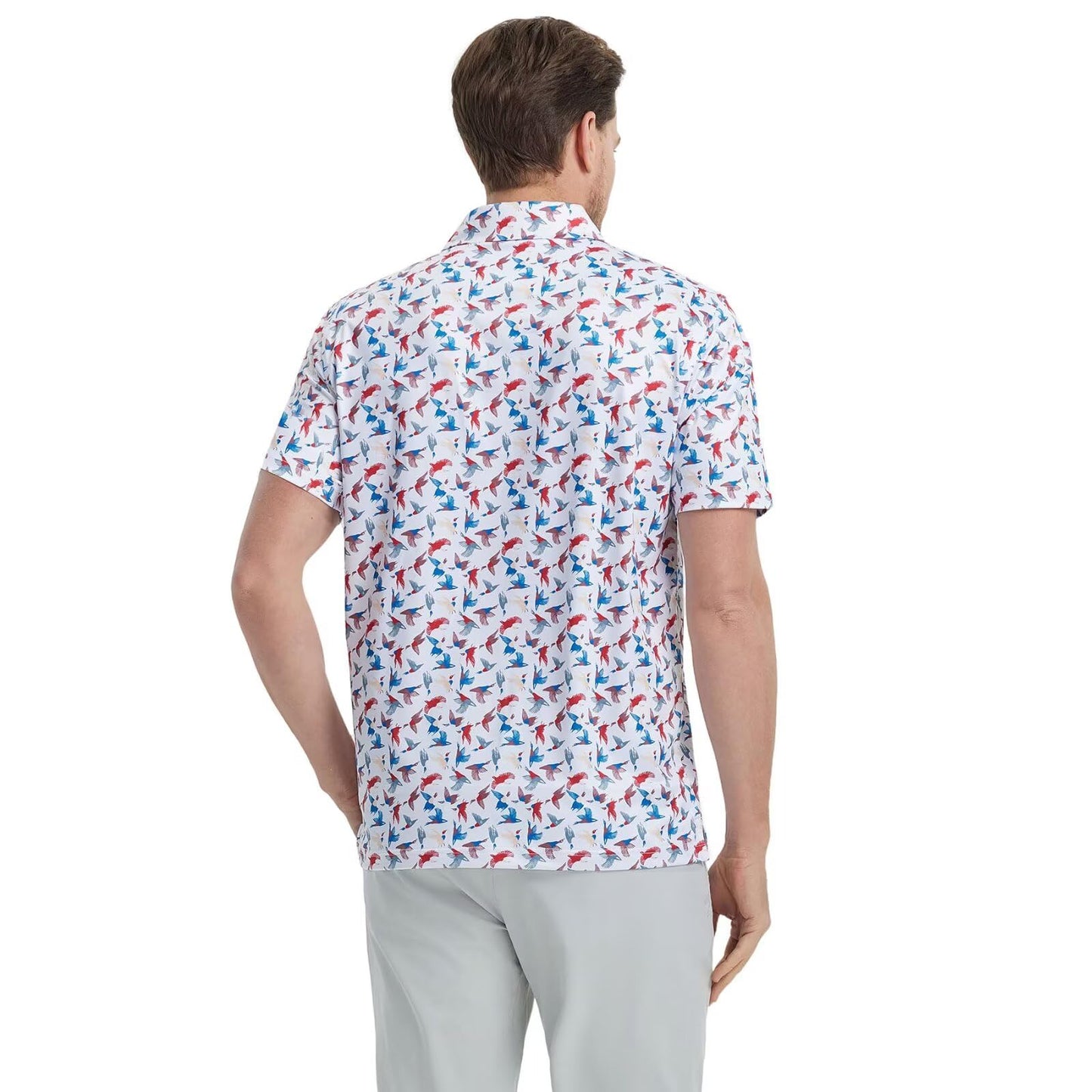 M MAELREG Golf Shirts for Men Dry Fit Print Patterns Performance Moisture Wicking Mens Polo Shirts Short Sleeve