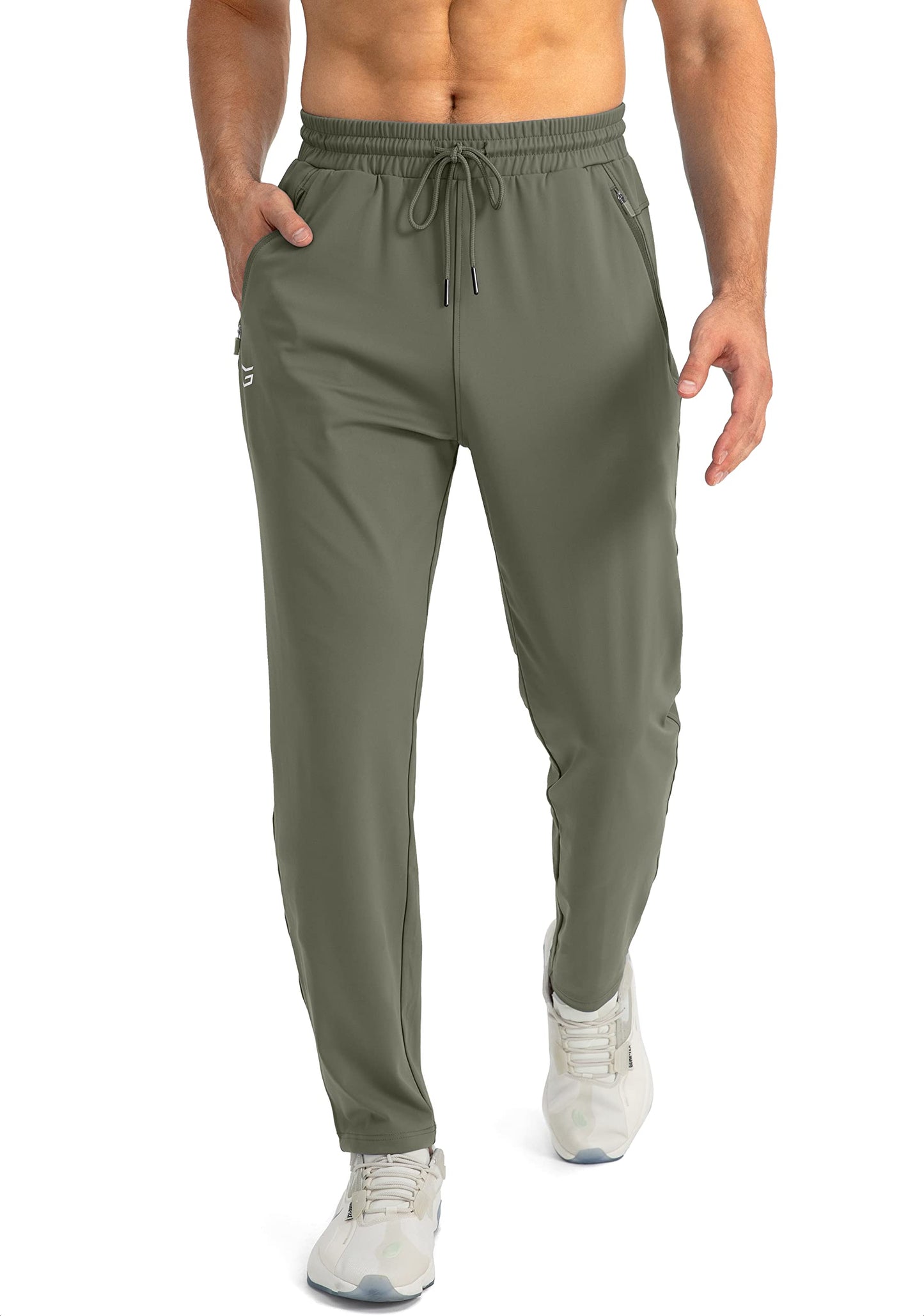 G Gradual Men's Sweatpants with Zipper Pockets Tapered Joggers for Men Athletic Pants for Workout, Jogging, Running (Sage Green, XX-Large)