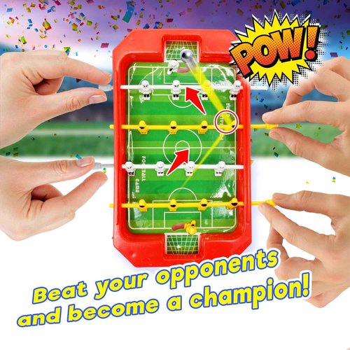 JA-RU Mini Foosball Table Game (1 Foosball Toy) Mini Arcade Tabletop Games. Soccer & Football Party Favors. Portable Handheld Games for Kids & Office Desk Toys. 255-1s (24 Packs)