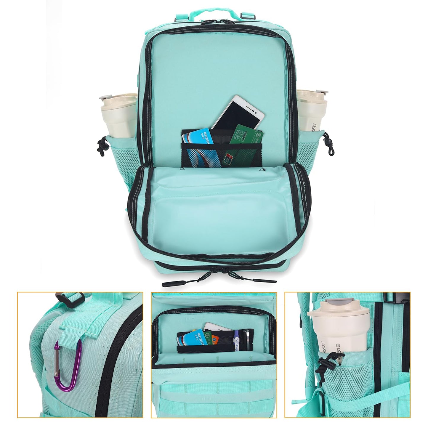 Lovelinks21 25L Tactical Backpack for Men and Women Military Backpack Small Assault Pack Molle Backpack Bug Out Bag Travel Rucksack Daypack (Mint Green)