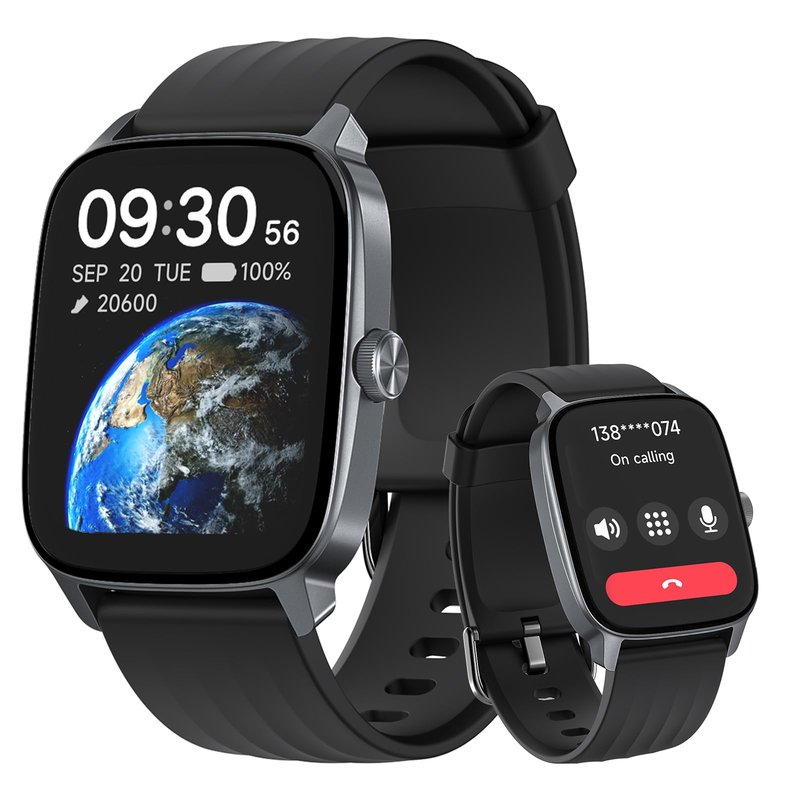 Imzuc Pedometer Watch for Men Women Android & iPhone, 1.85" Retina Display with Answer/Make Calls, Smart Watch with Pedometer, Calories & Step Counter, Waterproof Heart Rate/Sleep/SpO2 Monitor