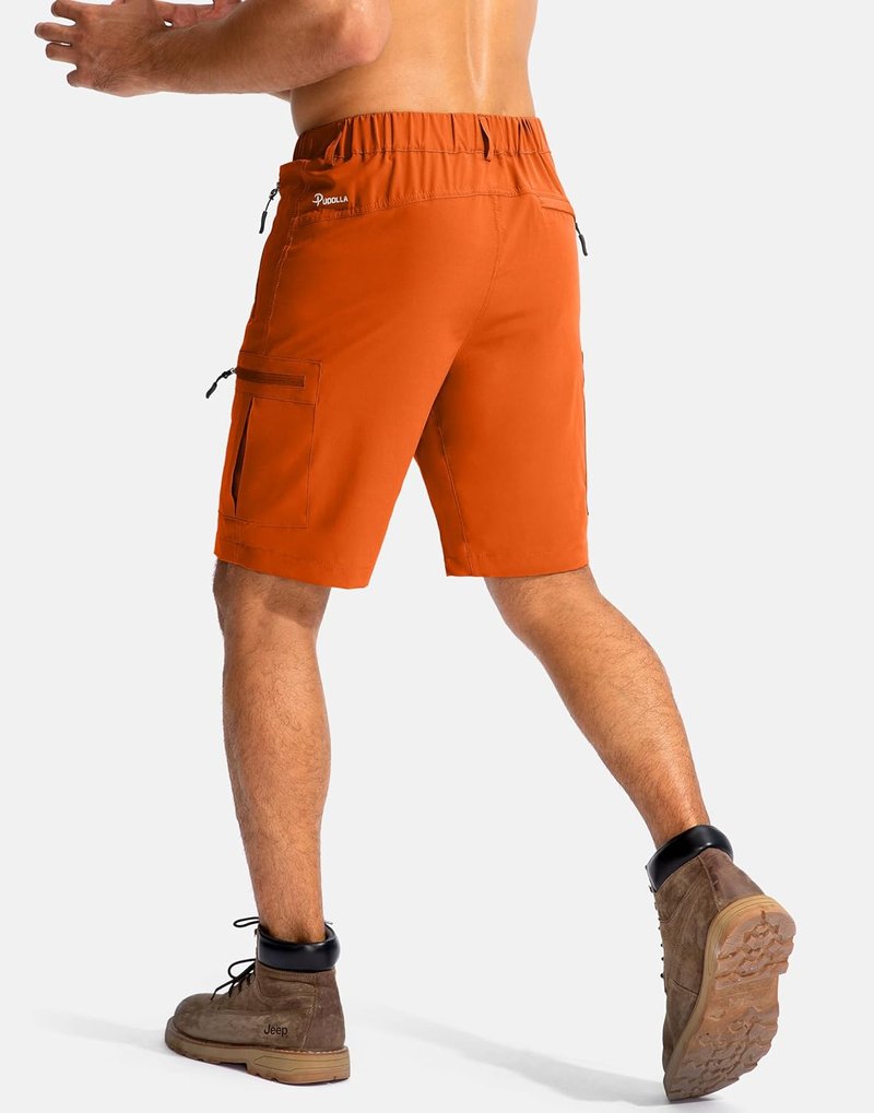 Men's Hiking Cargo Shorts - Lightweight Outdoor Shorts with 5 Zipper Pockets | 9"/7"/11" Sizes for Camping & Golf