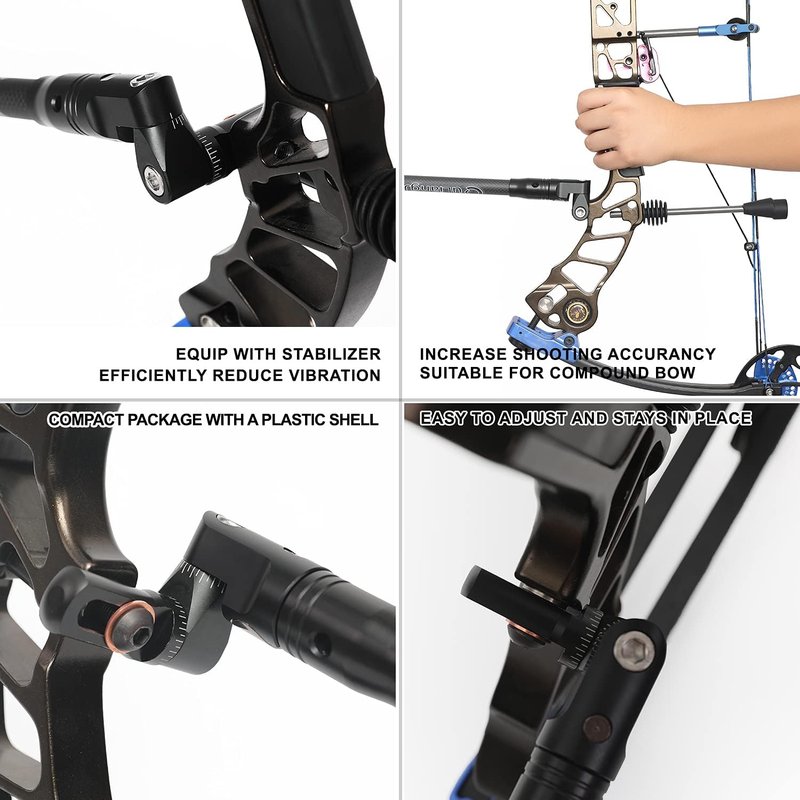 Compound Bow Adjustable V Bar Mount - Quick Disconnect Stabilizer Bracket with Precision Angle Adjustment for Archery