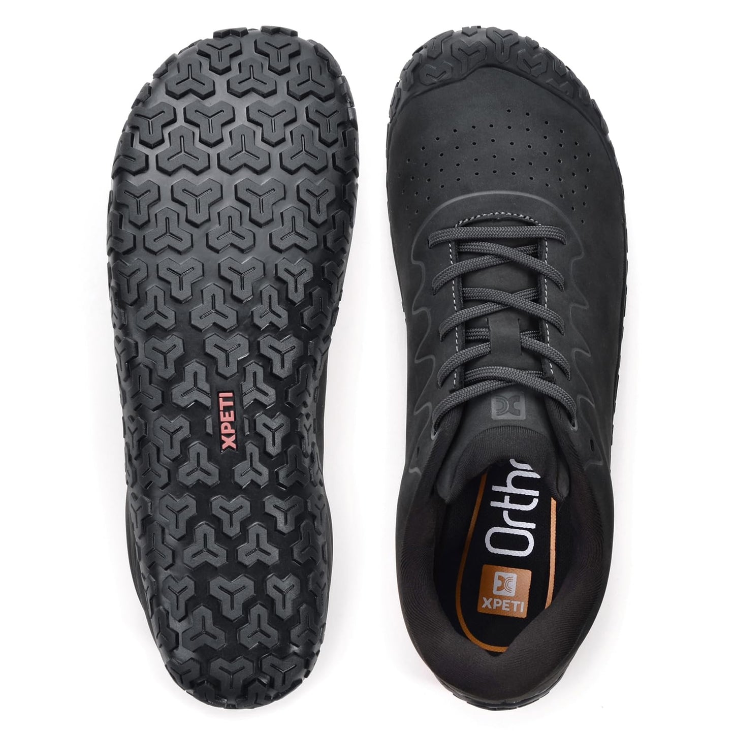XPETI Men's Zen Trail Running Shoes | Wide Toe Box & Non-Slip Sole | Lightweight Breathable Mesh | for Hiking/Cross Training/Gym,Carbon Black 6.5