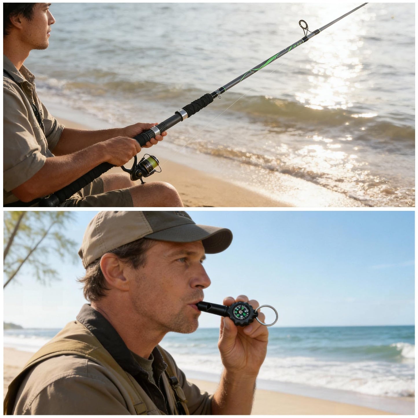 KingKatch Spinning & Casting Fishing Rod, Durable Carbon & Glass Composite Blank, ML Power, Ceramic Guides, Fluorescent Strike Tip, Split Handle, Gift-Ready, Freshwater/Saltwater