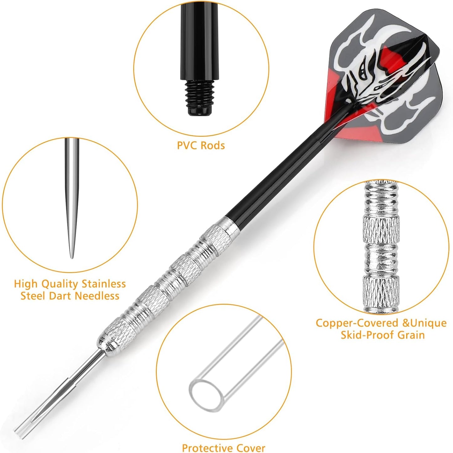 Professional Steel Tip Darts Set - 14g Metal Darts for Dartboard | Durable Metal Tips