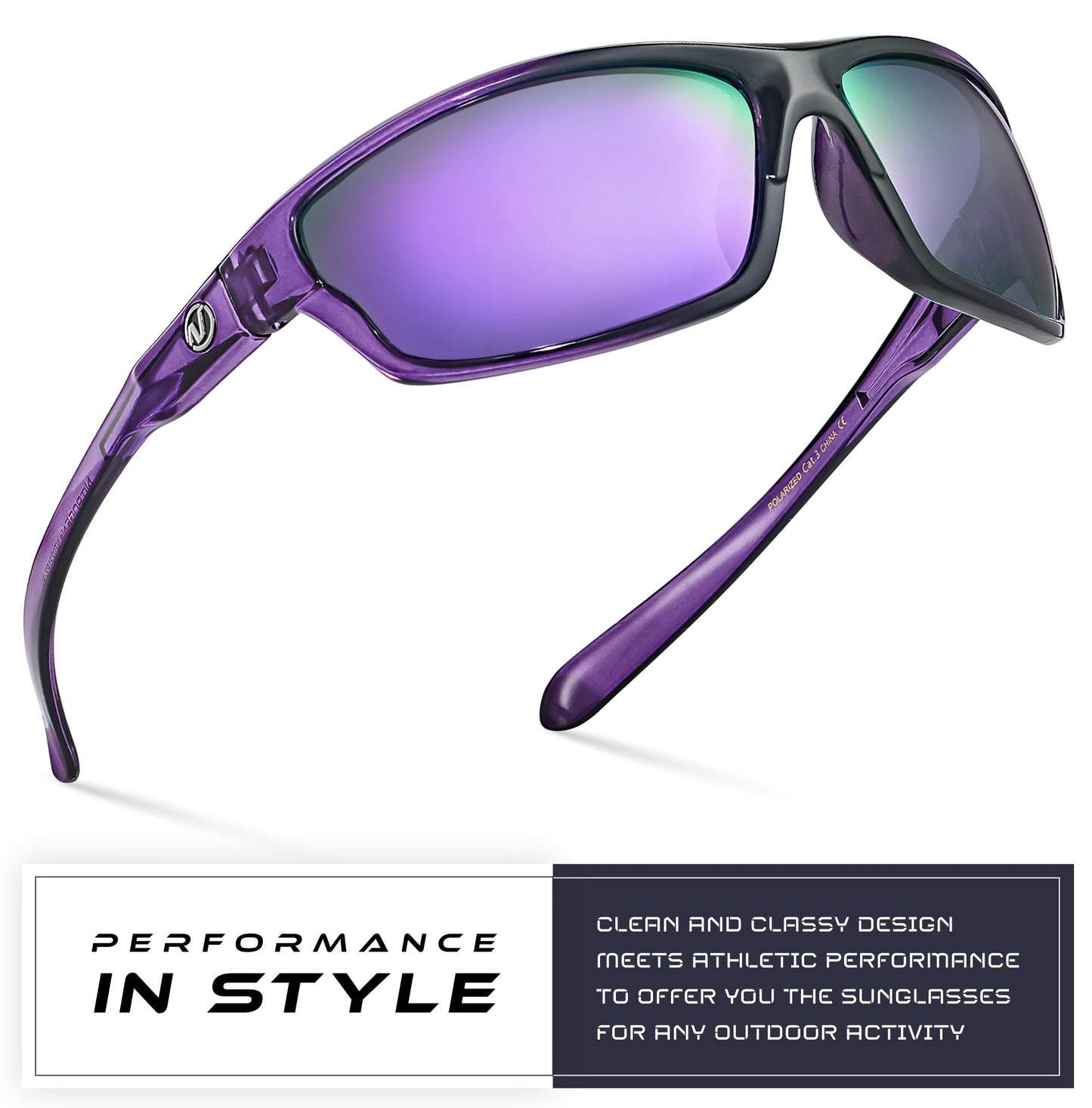 Nitrogen Polarized Wrap Around Sport Sunglasses for Men Women UV400 Driving Fishing Running Sun Glasses