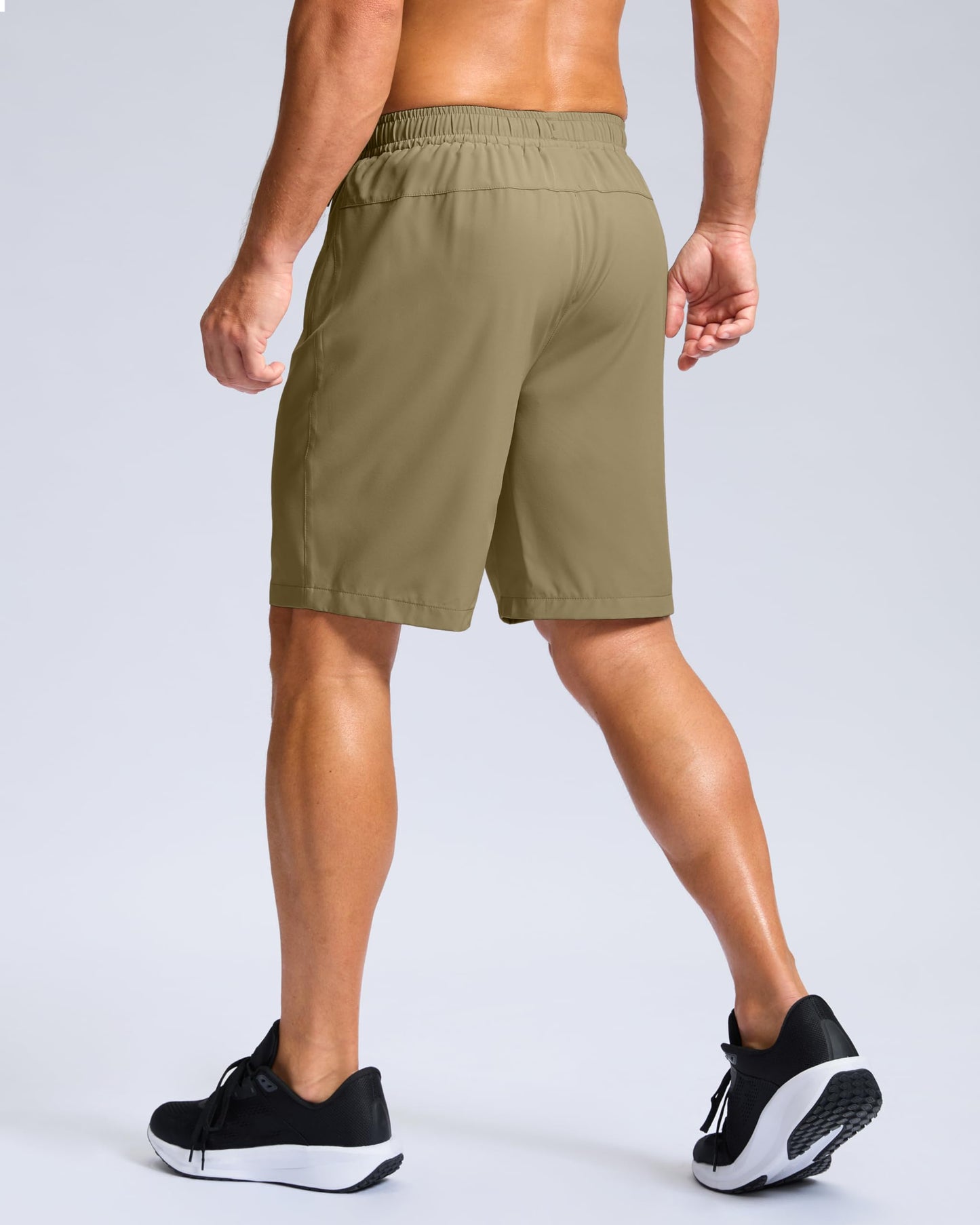 G Gradual Men's Athletic Running Shorts with Zipper Pockets Quick Dry 7"/ 5"/ 9" Workout Gym Shorts for Basketball Hiking(Dusty Khaki,9S)