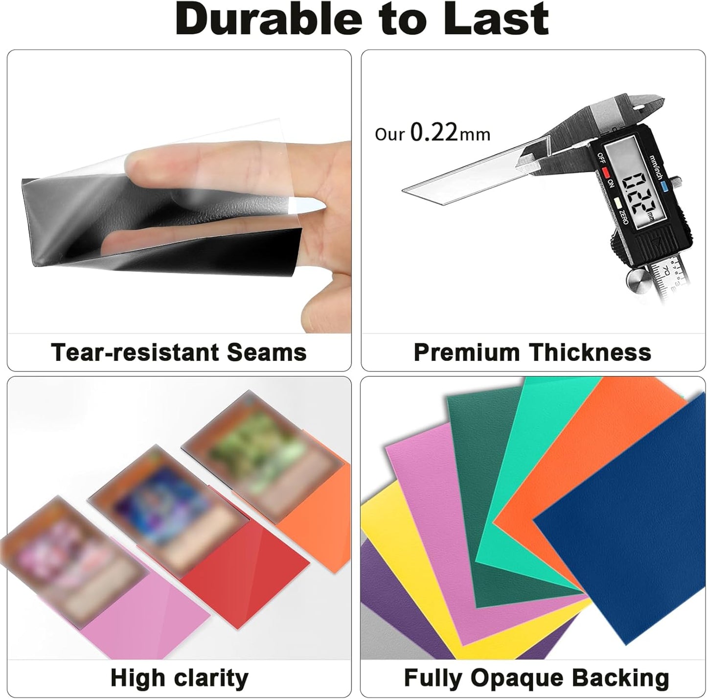 Card Sleeves for Trading Cards - Matte Deck Protectors for Baseball & Sports Cards | 66x91mm, Black - Perfect Fit for Shuffling