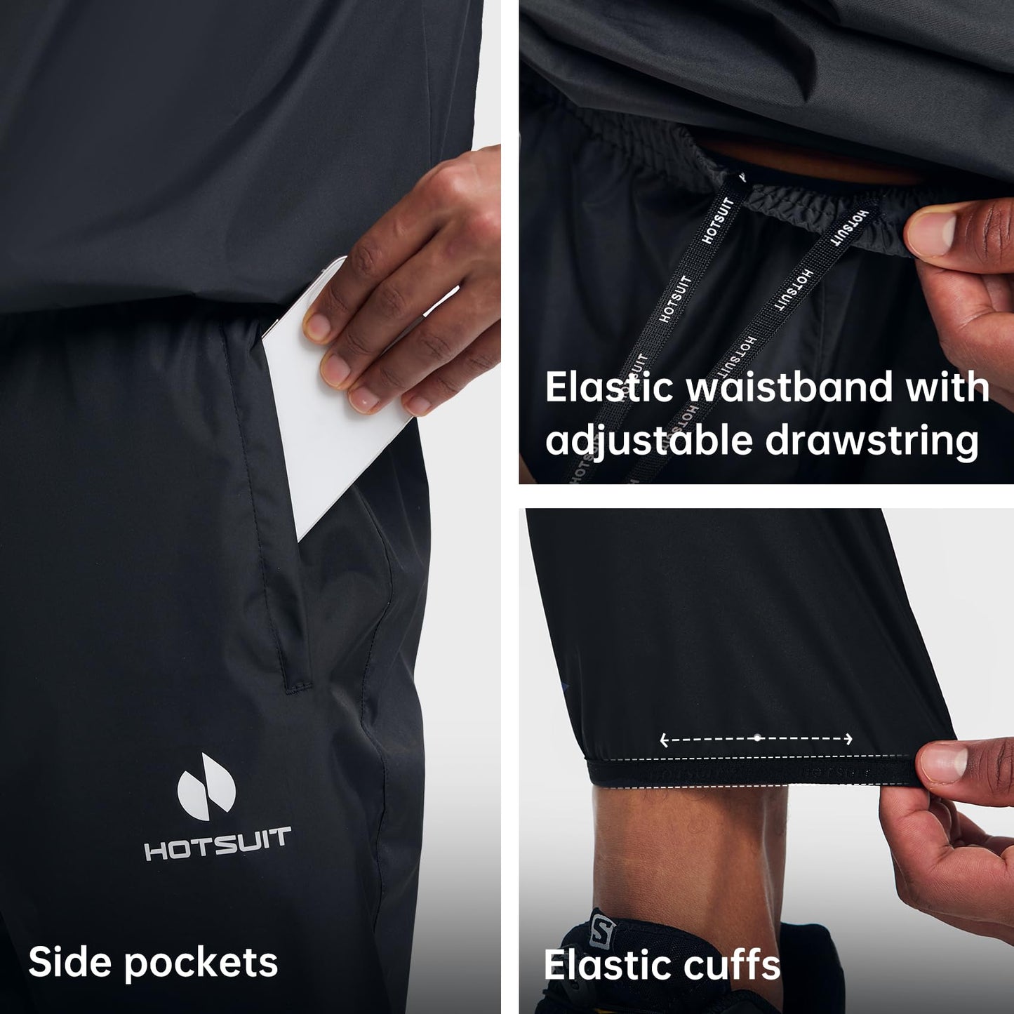 HOTSUIT Sauna Suit Men Anti Rip Boxing Sweat Suits Exercise Workout Jacket Pants