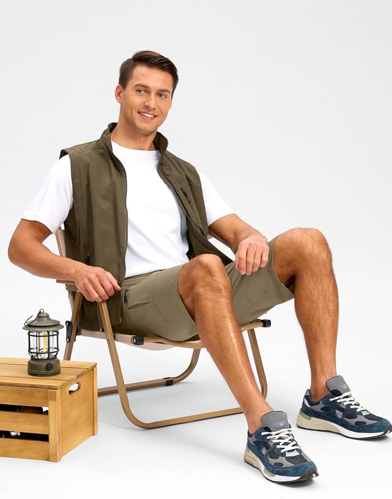 Men's Hiking Cargo Shorts - Lightweight Outdoor Shorts with 5 Zipper Pockets | 9"/7"/11" Sizes for Golf, Camping, Casual Wear