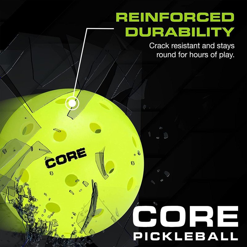 CORE Pickle ball Balls for Professionals and All Levels of Play Balls with 40 Holes -USA Pickle ball Approved Durable Outdoor Pickle ball (12 Balls)
