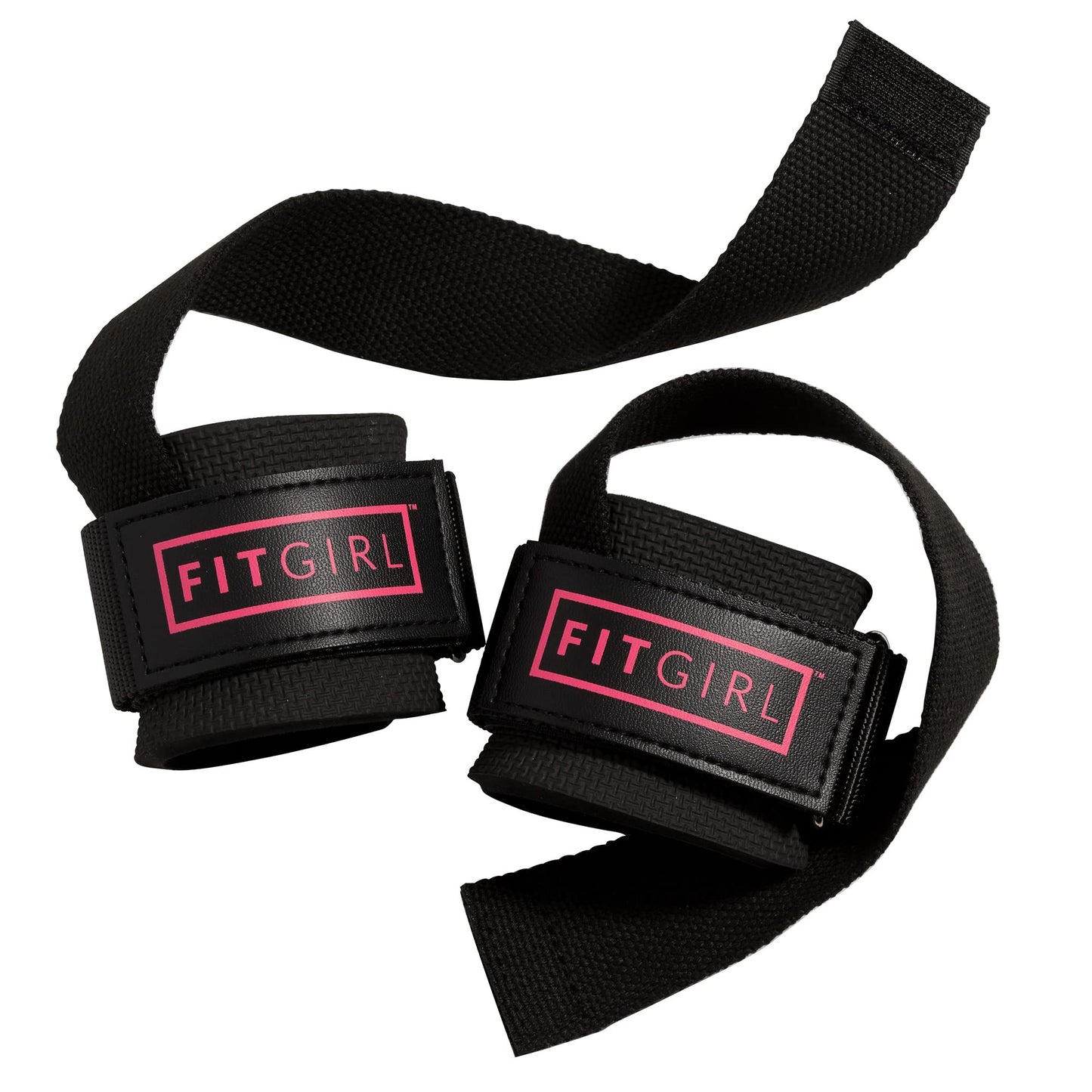 FITGIRL - Wrist Straps for Weightlifting for Women, Gym Lifting Wraps to Improve Muscle Gain for Legs, Back, Shoulders, Core (Pink)