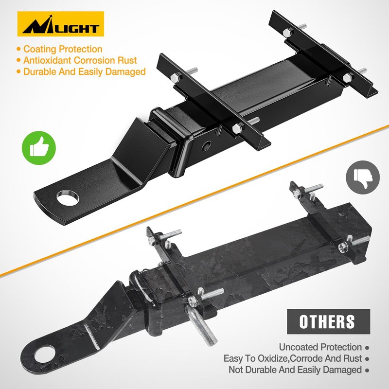 Nilight Universal Golf Cart Trailer Hitch w/2" Receiver Rear Seat Rear Hitch Kit Compatible for Footrest Club Car EZGO Yamaha Use on Step on Back