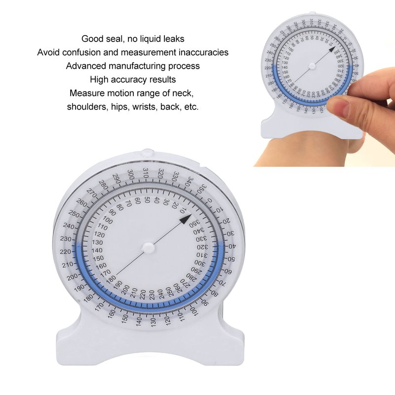 Inclinometer Gauge for Physical with Non Leak Bubble Accurate Measurements 0-360 Degrees Range of Motion Tool for Neck Shoulder Back Joint Mobility Assessment