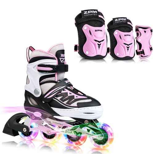 2PM SPORTS Pink S Inline Skates & Pink S Protective Gear Set