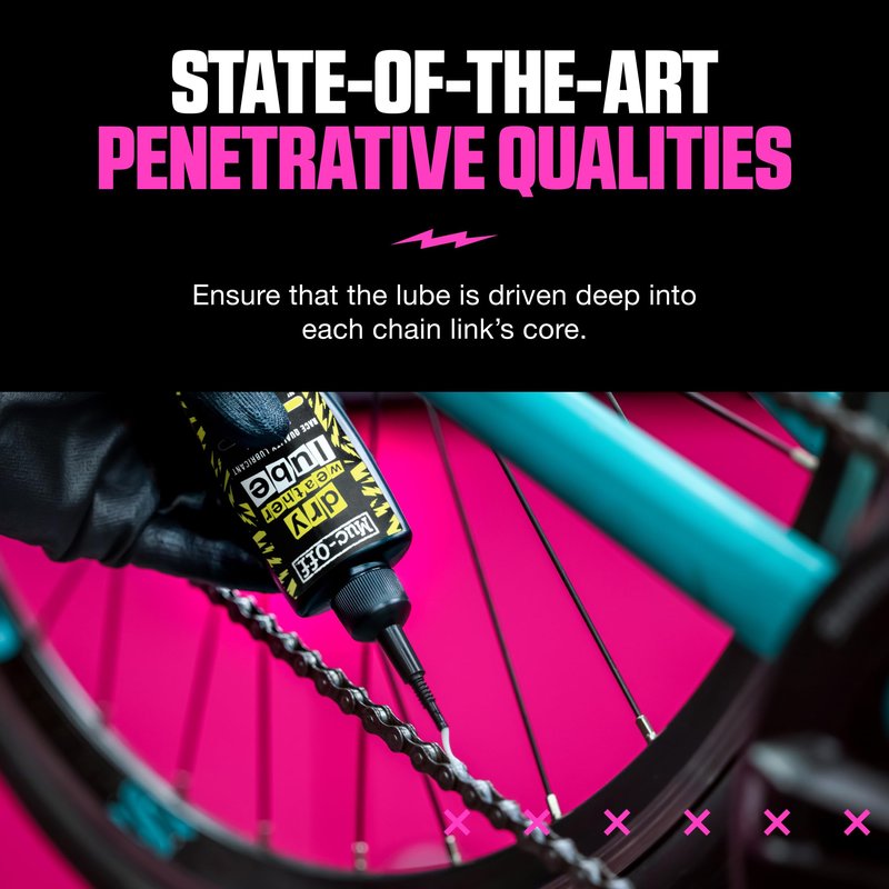 Muc-Off Bio Dry Bike Chain Lube 50ml Wax-Based Formula for Smooth Gear Shifts | Creates Protective Layer and Reduces Friction | Pipette System for Easy Application