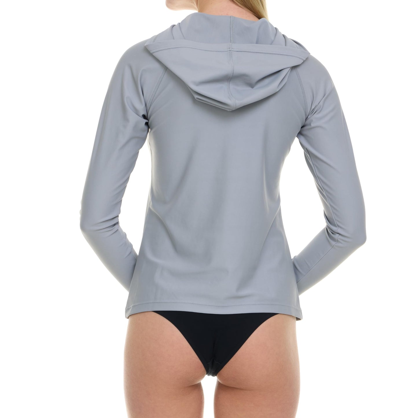 Hurley Rash Guard for Women with Hood, Long Sleeve Hoodie Swim Shirts for Women, Quick Dry UPF 50+ SPF Sun & UV Protection Grey