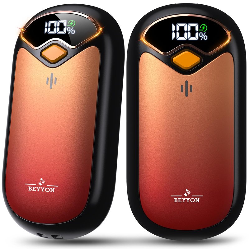 Hand Warmers Rechargeable - Electric Hand Warmer Rechargeable 2 Pack, LED Digital Display, 4 Heat Levels Reusable, USB, Magnetic Portable Handwarmers for Golf/Camping/Hunting, Gift for Women, Men