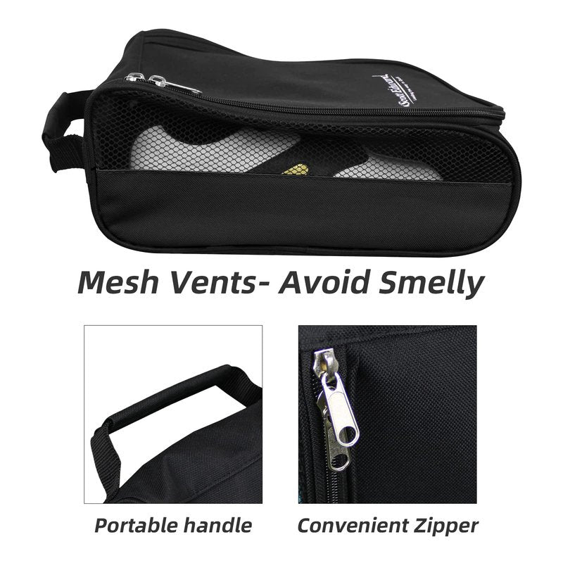 Scott Edward Portable Golf Shoe Bag Outdoor Travel Zippered Waterproof&Breathable Carrier Bags for Men and Women