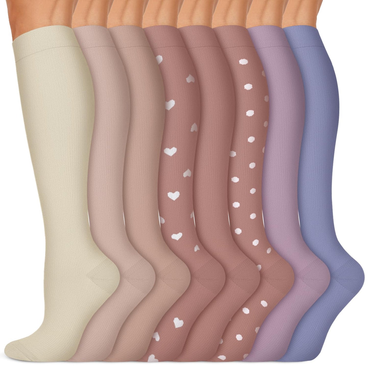 Iseasoo Copper Compression Socks (15-20 mmHg) for Men & Women - Running, Hiking, Cycling, Travel - Improves Circulation（L/XL）