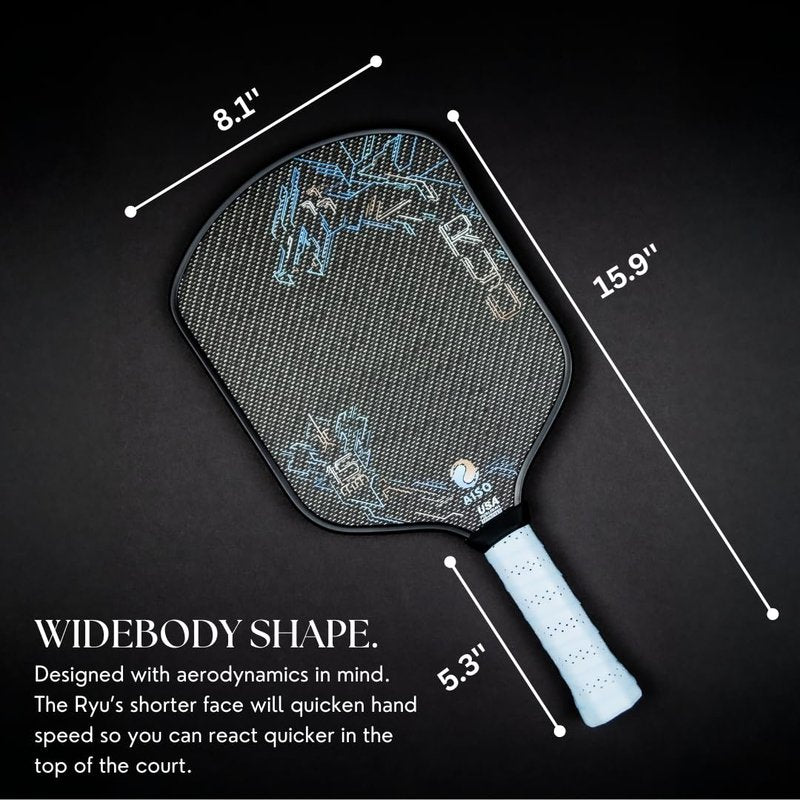 Aiso Ryu 15MM | Gen 3 Thermoformed Paddle with Foam Injection | Titanium x T700 Carbon Fiber Weave | 5.3'' Elongated Handle