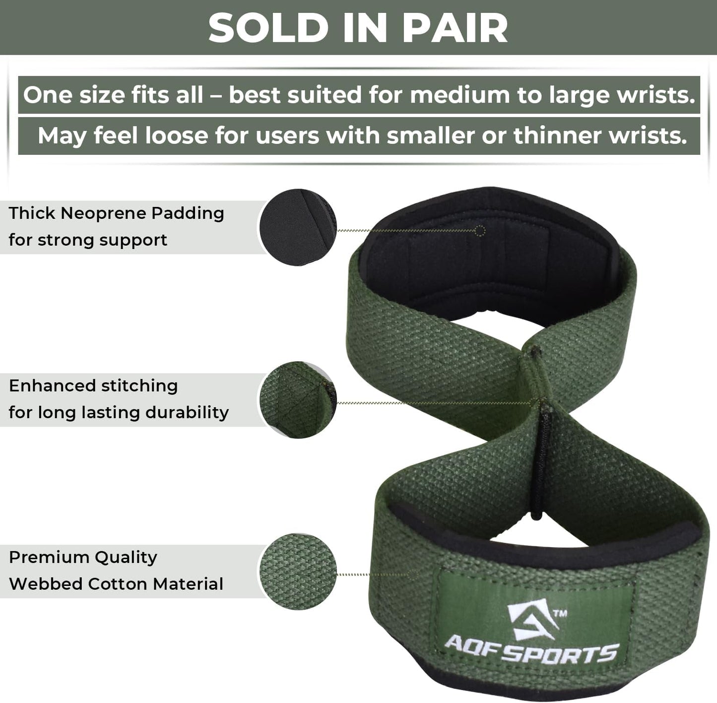 Figure 8 Weight Lifting Straps - Heavy Duty Gym Wrist Straps with Padded Cuff Support | Ideal for Powerlifting & Bodybuilding