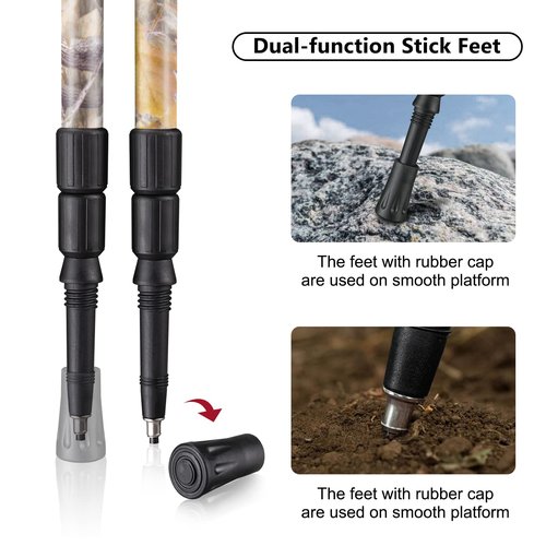 Trakiom Hunting Bipod, Shooting Tripod, Adjustable Shooting Bipod with 360° V Yoke Rest, Twist Lock, Lightweight Aluminum Frame, High Density Foam Handle and Spike Feet (Camo, 24.8"-47.2")