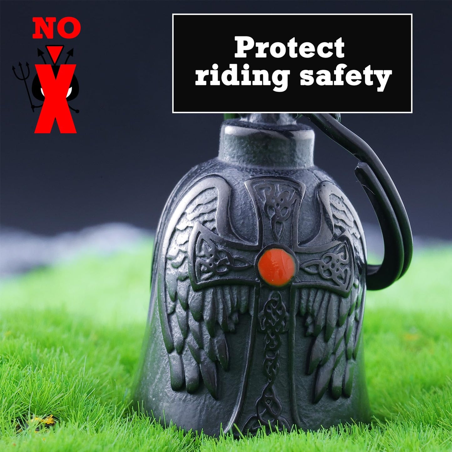 Motorcycle Cross Bell - Motorcycle Celtic Bell for Men Women, Guard Riding Safety
