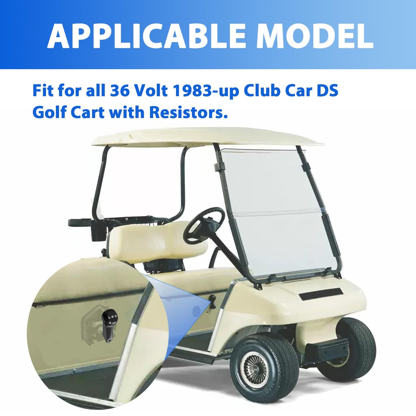 FIXHAWK Club Car DS 36 Volt Forward and Reverse Switch with Handle for 1983-Up Club Car DS Golf Cart, Replace OEM#1011997 101753003