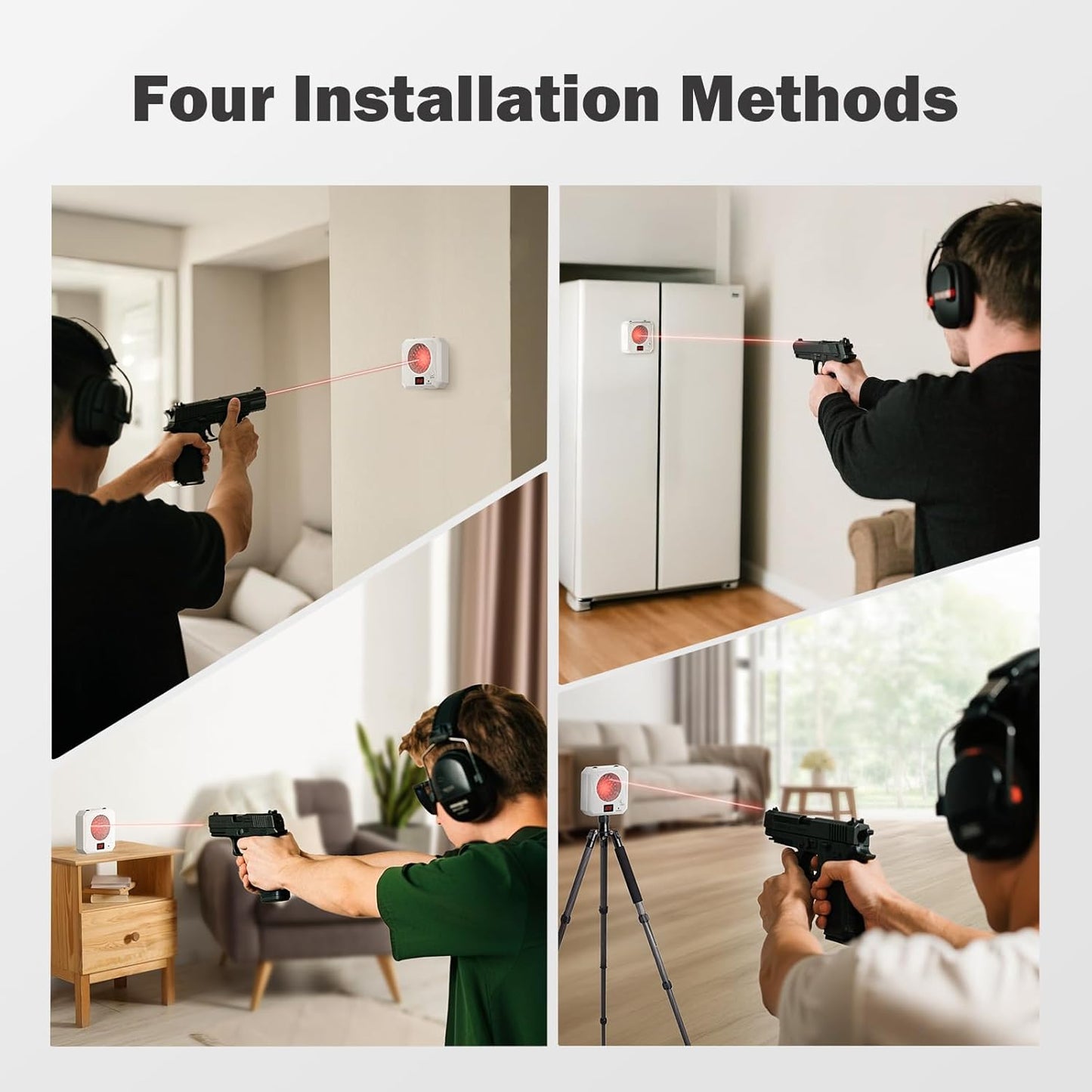 9mm Laser Training Cartridge Kit - Portable Rechargeable Electronic Targets with 5 Difficulty Levels for Dry Fire Shooting Training