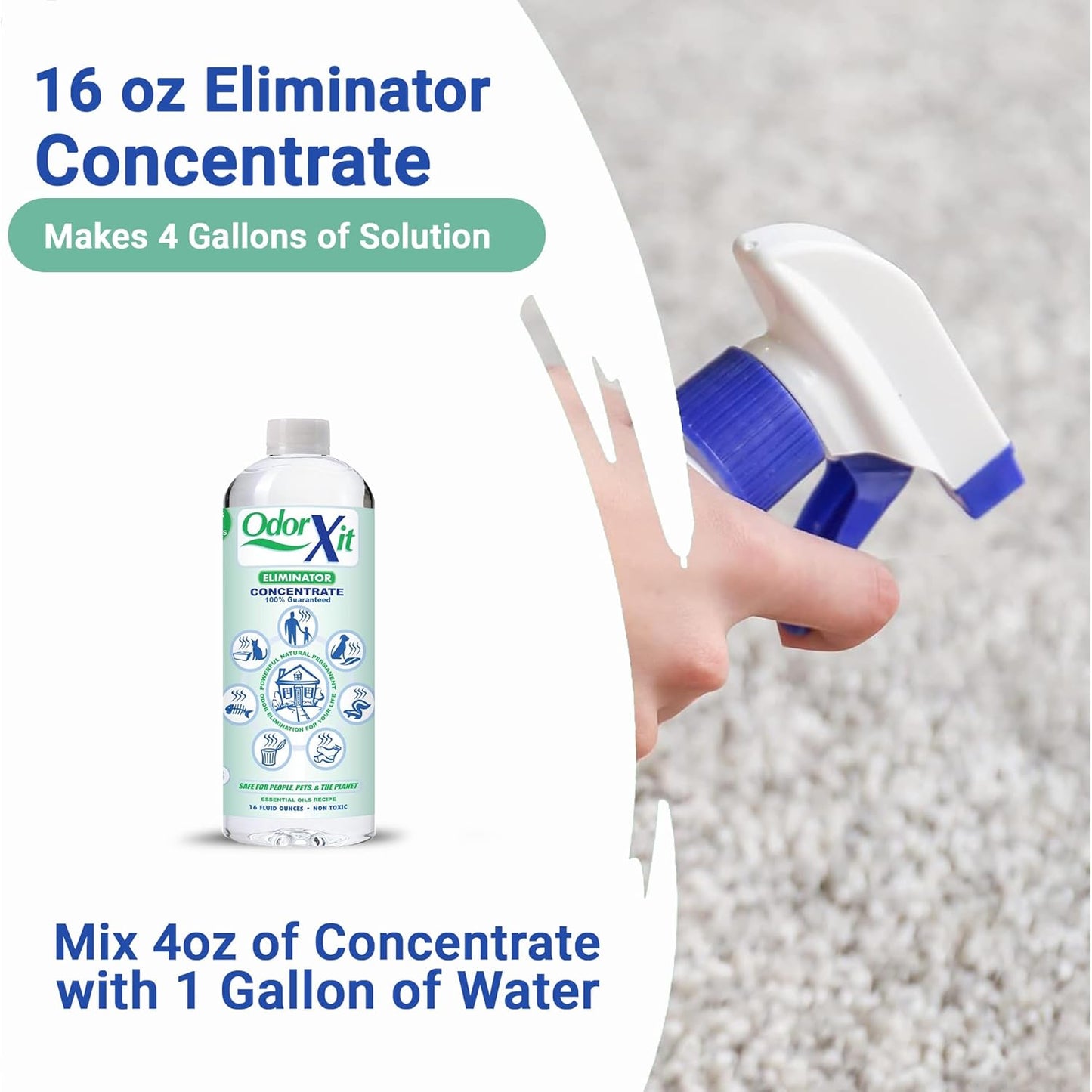 Pet Urine Odor Eliminator - Natural Deodorizer for Cats & Dogs | 16oz Concentrate