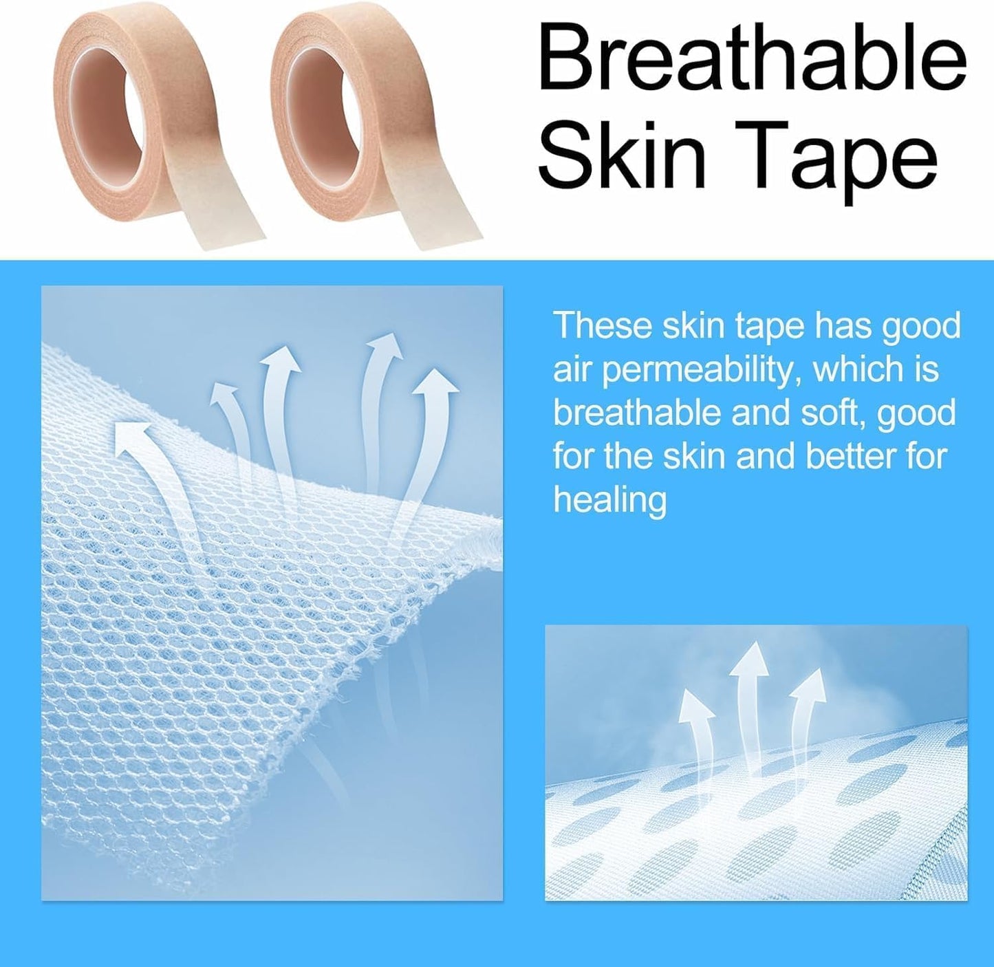 8 Rolls Micropore Tape, Nose Tape for Rhinoplasty Shaping, Flexible Skin Tape Breathable Nose Tape, Self Adhesive Gauze Tape for Wound Injuries Swelling Sports, Yellow(0.5 in x 10 Yd)