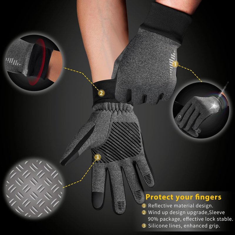Winter Ski Gloves for Men & Women - Thermal Touch Screen Liner for Running, Cycling, Hiking | Warm & Versatile