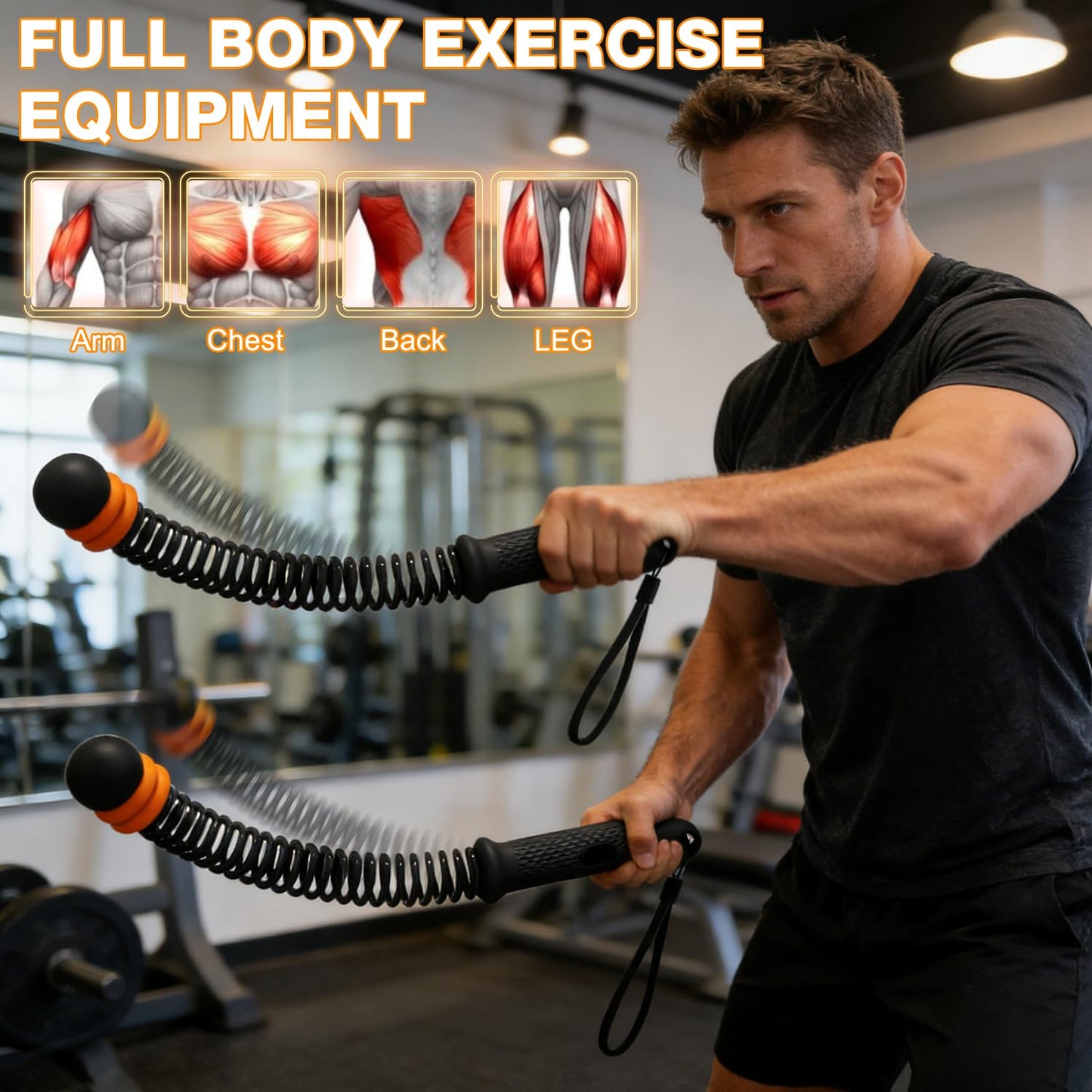 Adjustable Ropeless Battle Ropes Trainer, Weighted Cordless Battle Ropes for Home Gym, Portable Workout Ropes for Strength Training, Anaerobic & Full Body Exercise (Pink)